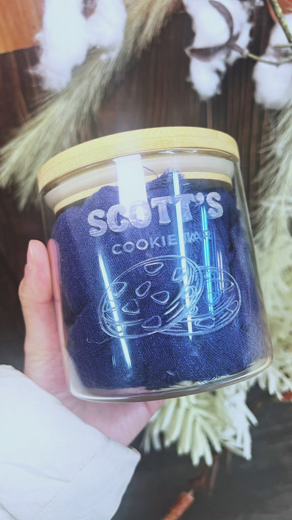 Personalised Wooden Lid Jar, Custom Engraved Treat, Food, Snack Glass Storage, Cookie Lolly Canister, Teacher, Anniversary, Mother Xmas Gift