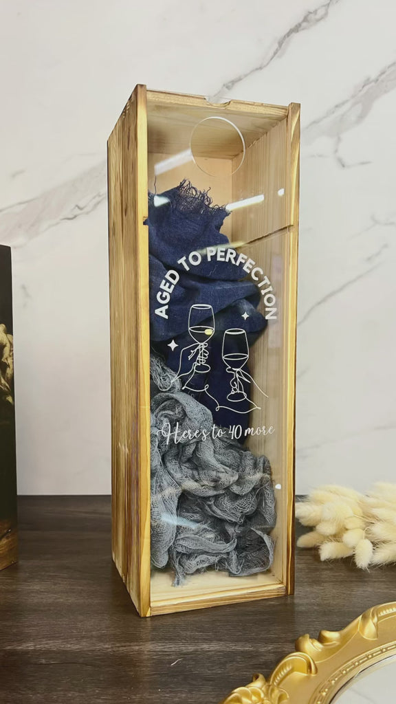 Personalised Wooden Wine Cork Storage/ Custom Logo Engraved Wine Bottle Holder Box Wedding, Housewarming, Birthday Retirement Corporate Gift