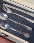 Personalised Kid's Cutlery 4 Piece & Wooden Gifted Box Set, Custom Engraved Children Name Utensils, First Birthday, Christening Baptism Gift