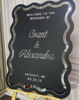 Custom Double Acrylic Wave Wedding Welcome 3D Sign, Personalised Mirror Name, Hens Party/ Engagement/ Bridal Shower/ Birthday Signage Decor