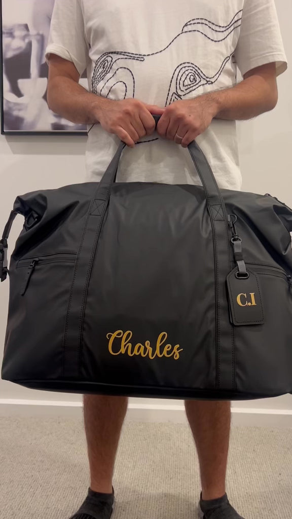 Personalised Gym Duffle Bag, Custom Print Travel/ Sport/ Fitness Light Waterproof Carry On Weekender Storage Barrel Bag, Groomsmen, Dad Gift