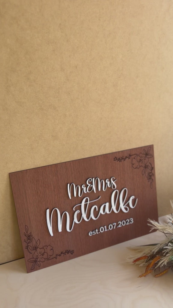 Custom 3D Raised Name Timber Wedding Alternative Guest Book Welcome Sign, Personalised Rustic/ Vintage/  Boho, Country Hippie style Wooden Names, Ceremony/ Event/ Engagement/ Bridal Shower/ Birthday Signage on Easel