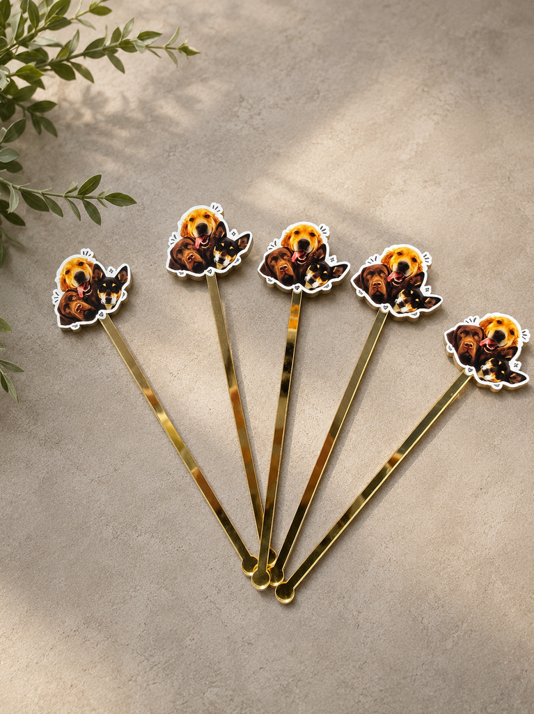 Personalised Face Photo Hat Acrylic Drink Stirrers, Custom Pet Coffee/ Cocktail Sticks Wedding Favours, Birthday, Graduate Party Decors Gift