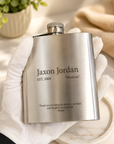 Custom Engraved 7oz Stainless Steel Hip Flask, Personalised Wedding, Groomsmen, Dad Birthday, Father Keepsake, Logo Christmas Corporate Gift