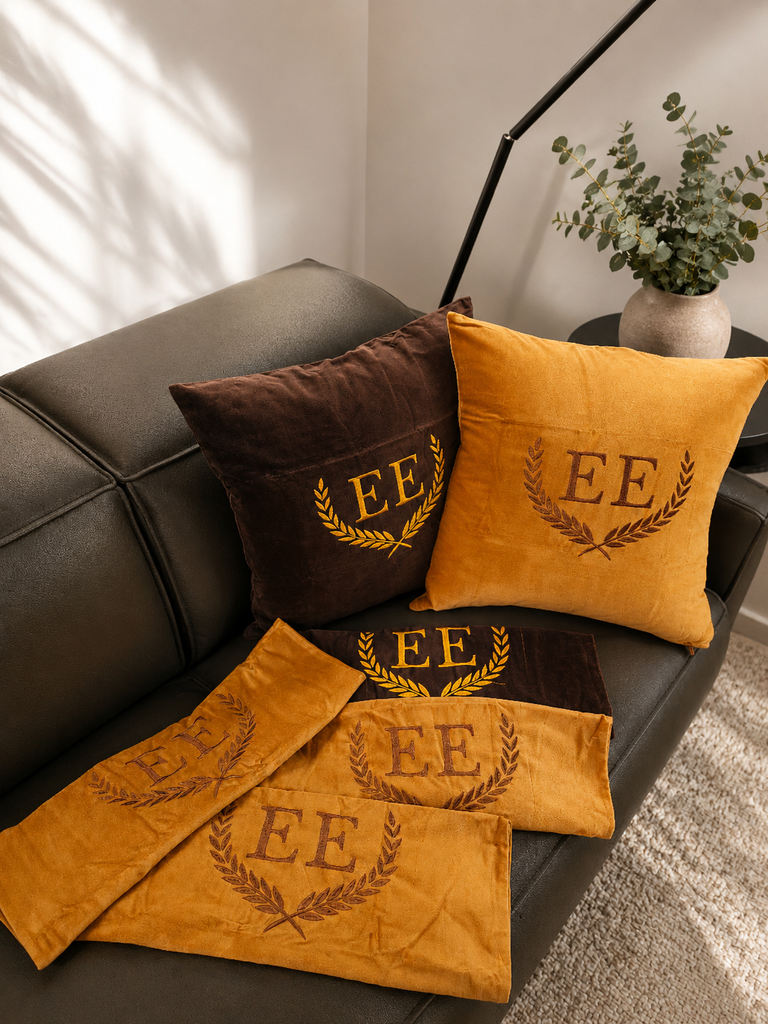 Personalised Embroidered Velvet Cushion Cover 50x50cm, Custom Name & Monogram Luxe Throw Pillow Home Décor, Housewarming, Xmas, Wedding Gift