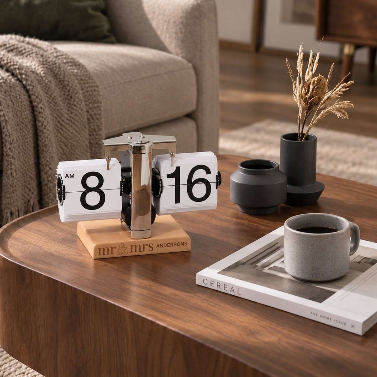 Retro page-turning desk clock, a home and corporate gift