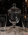 Sand unity ceremony footed pedestal glass urn with lid wedding keepsake centrepiece