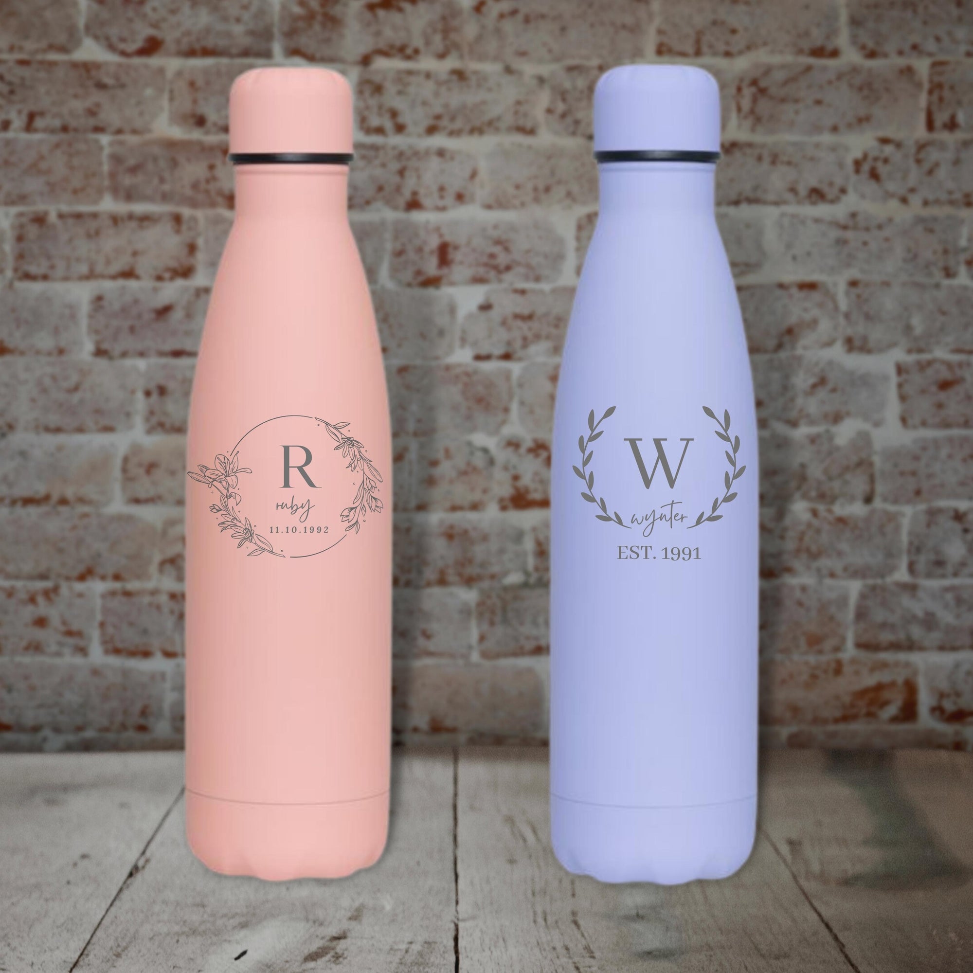 Personalised Engraved Stainless Steel Insulated Water Bottle Laser Custom Logo Double Wall Travel Thermal Drink Teacher/ Mom/ Corporate Gift
