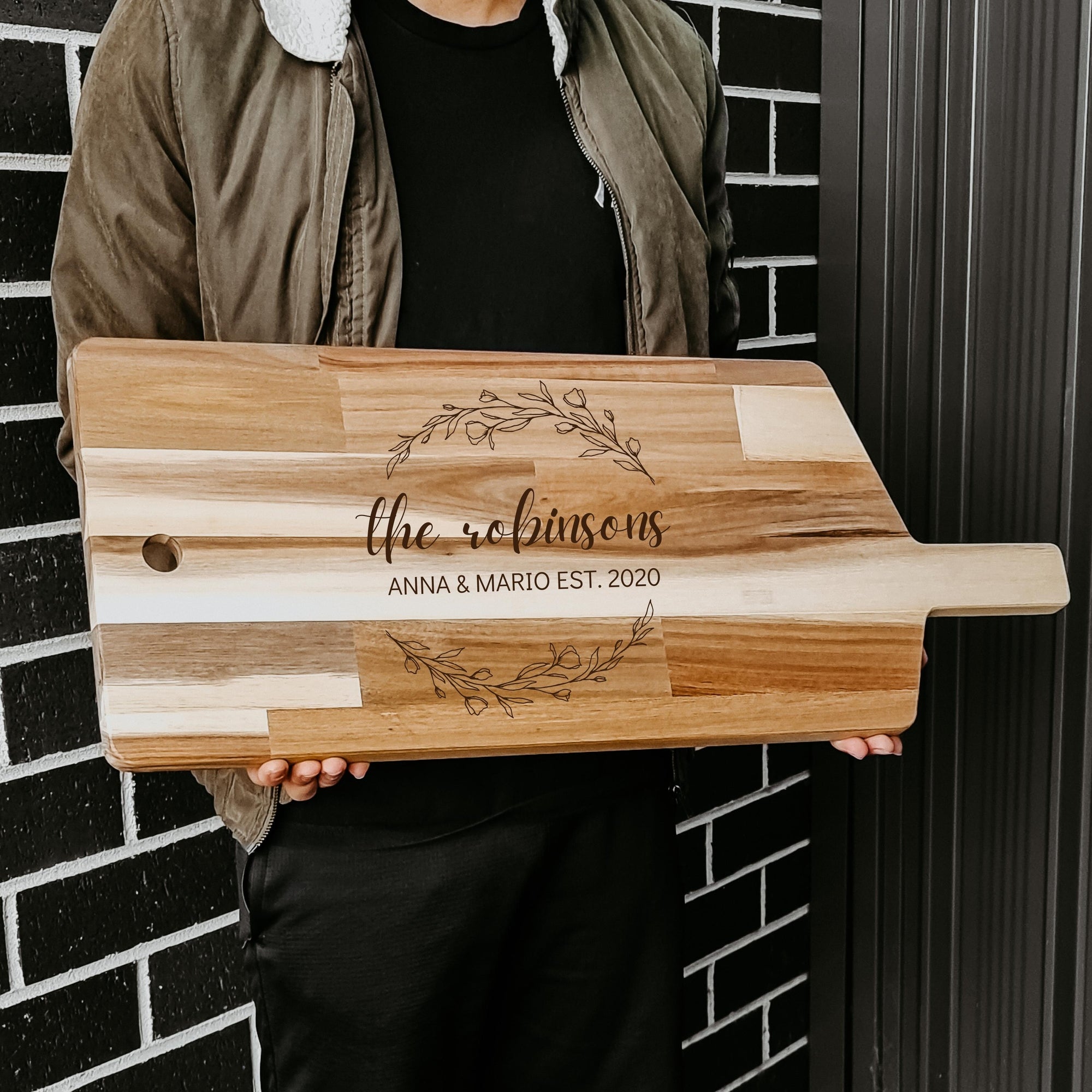 Personalised Giant Acacia Wooden Charcuterie, Cheese/ Chopping/ Cutting  Board, Timber Engraved Custom Wedding/ Anniversary/ Housewarming/ Kitchen Gift