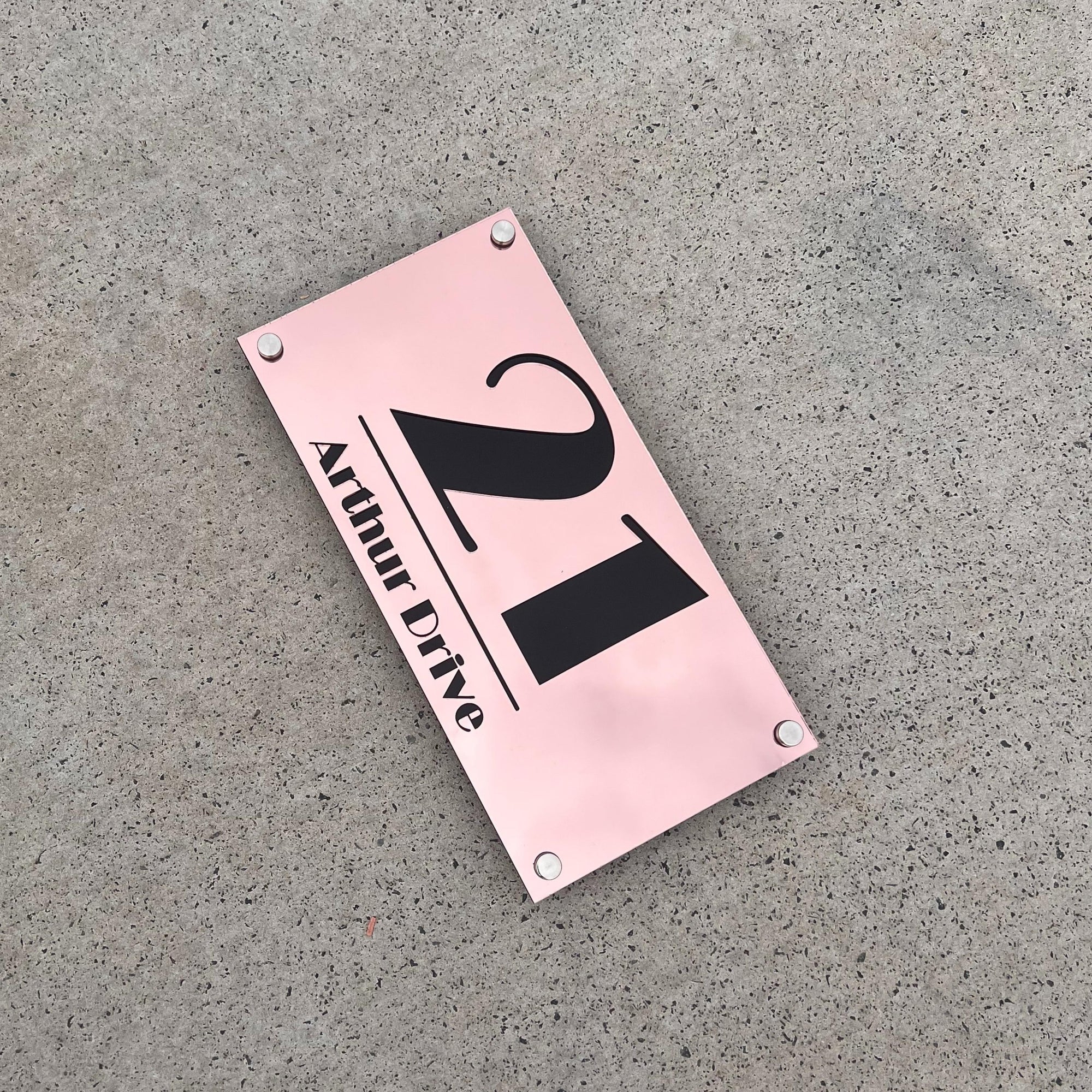 Personalised Floating House Number Mirror Acrylic Sign, Custom Laser Cut Modern Business/ Hotel Room/ Mailbox/ Apartment Door Signage Address Plate