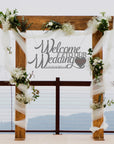 Custom Wooden/ Acrylic Welcome To Our Wedding Hanging Sign, Personalised Name & Date Signage, Hedge Photo Prop, Event Wall Hoop, Bridal Shower, Anniversary, Stag Hens Party, Birthday Backdrop Decor