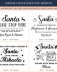 Custom Wooden Engraved Santa Please Stop Here Signage