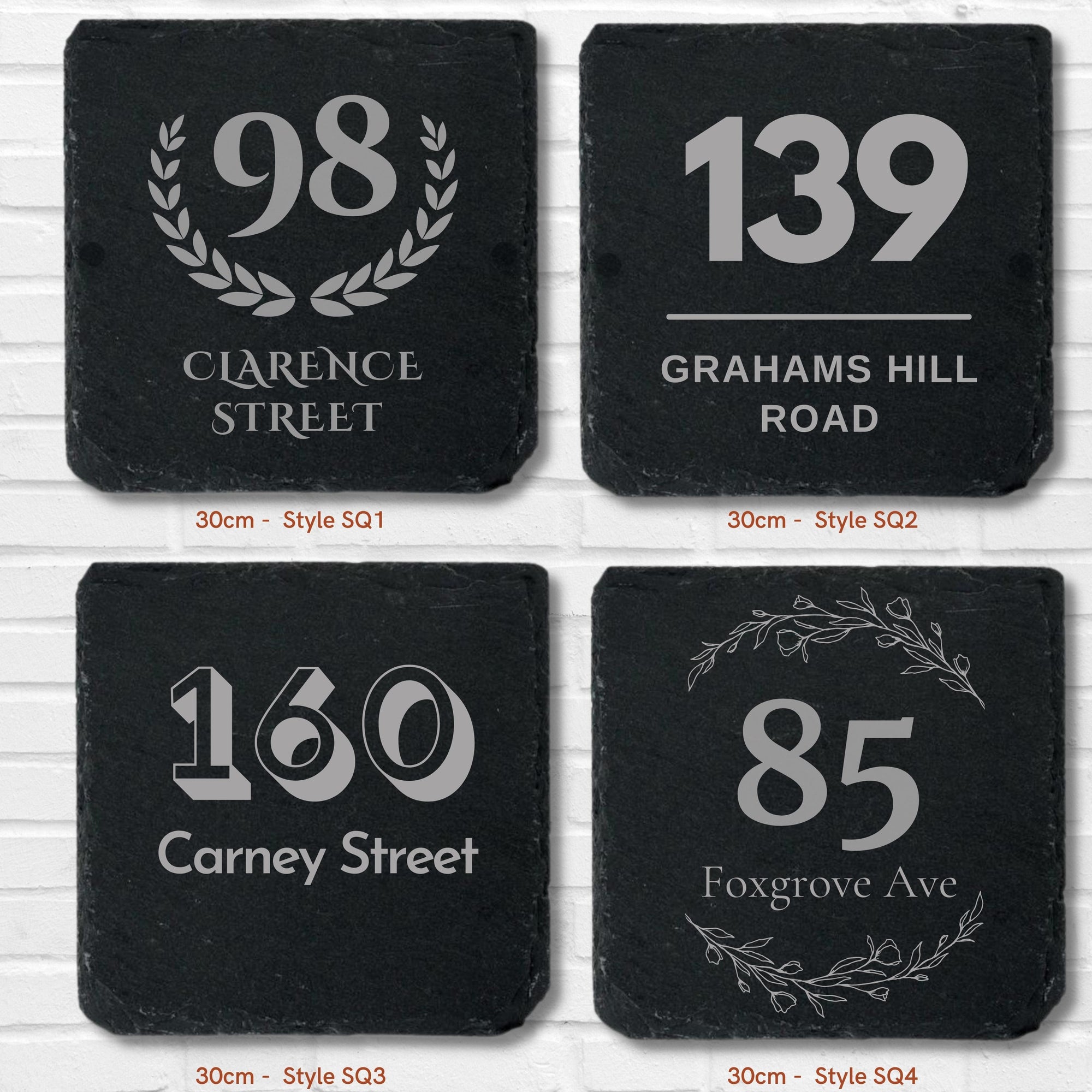 Personalised Multi Shape Slate Door Number Plaque/ House Name Sign/ Charcoal Plate Custom Engraved Gate/ Rustic Farmhouse Signage/ House Warming Gift