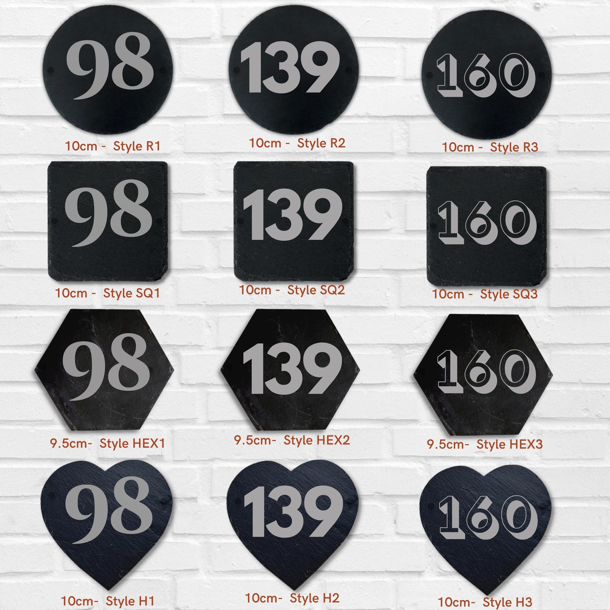 Personalised Multi Shape Slate Door Number Plaque/ House Name Sign/ Charcoal Plate Custom Engraved Gate/ Rustic Farmhouse Signage/ House Warming Gift