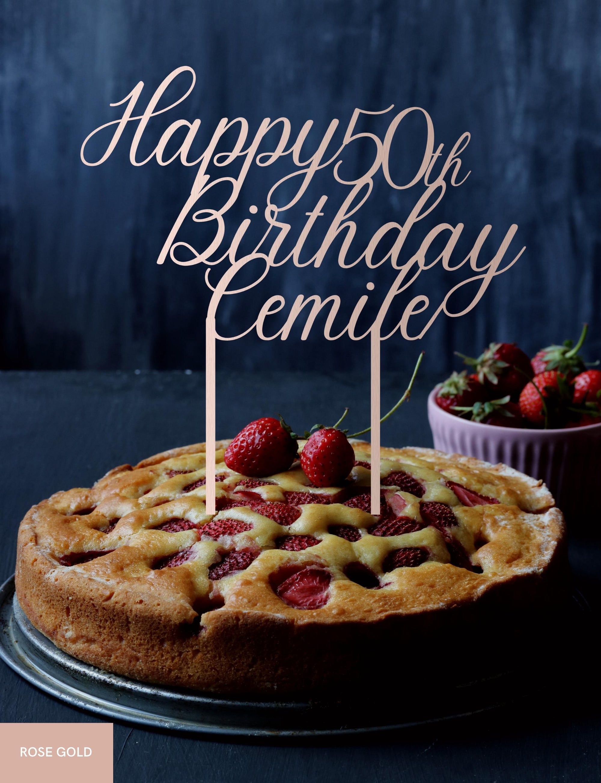 Personalised Happy Birthday MDF/ Mirror Acrylic Cake Topper, Custom Cut Out Joint Name &amp; Age, Wedding/ Celebration/ Event Party Decor Supply Toppers