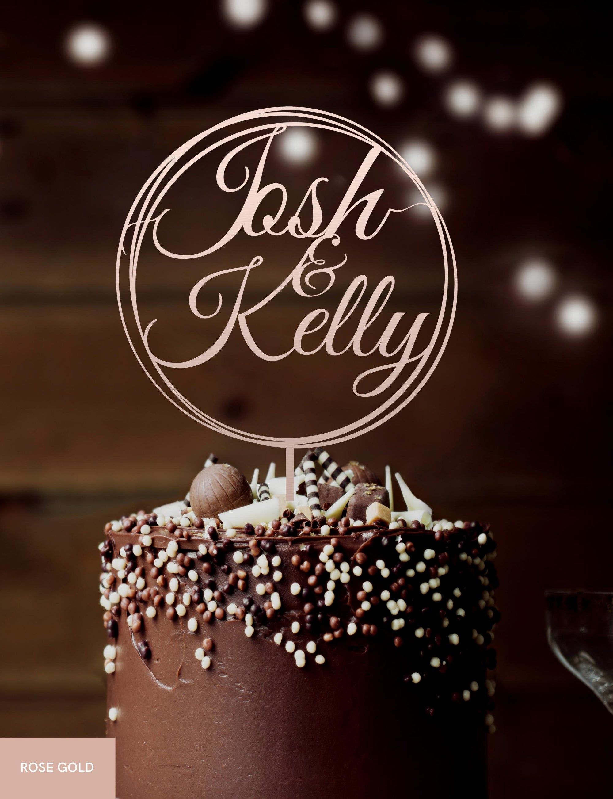 Personalised MDF/ Mirror Acrylic Wedding Cake Topper, Custom Join Name Scribble Circle Signage, Bridal &amp; Groom, Hens, Event Party Supply Decor