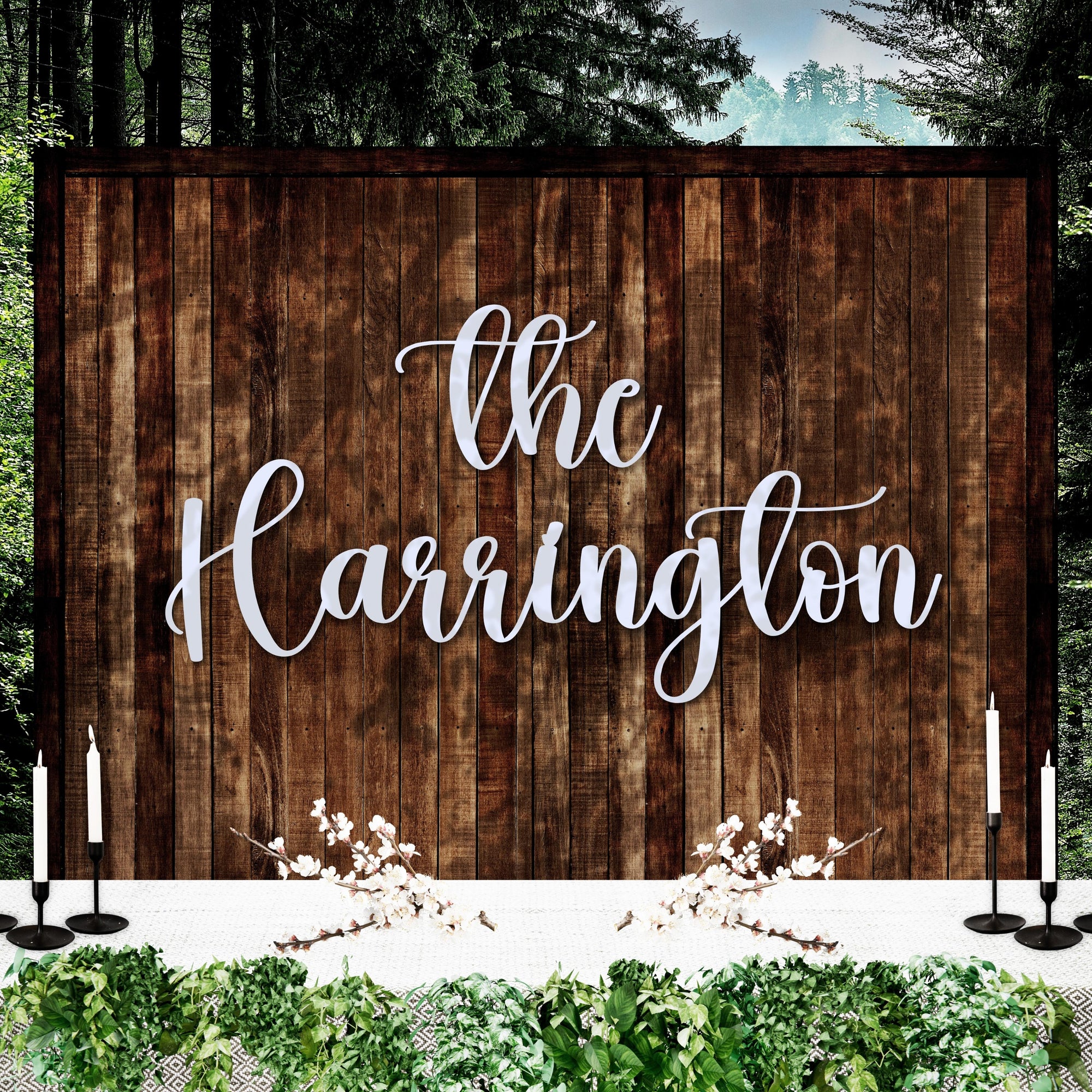 Custom Wooden/ Acrylic The Last Name Wedding Sign, Personalised Family, Business Name Signage, Hedge Photo Prop, Event Wall Hoop, Bridal Shower, Engagement, Anniversary, Stag Party Backdrop Decor