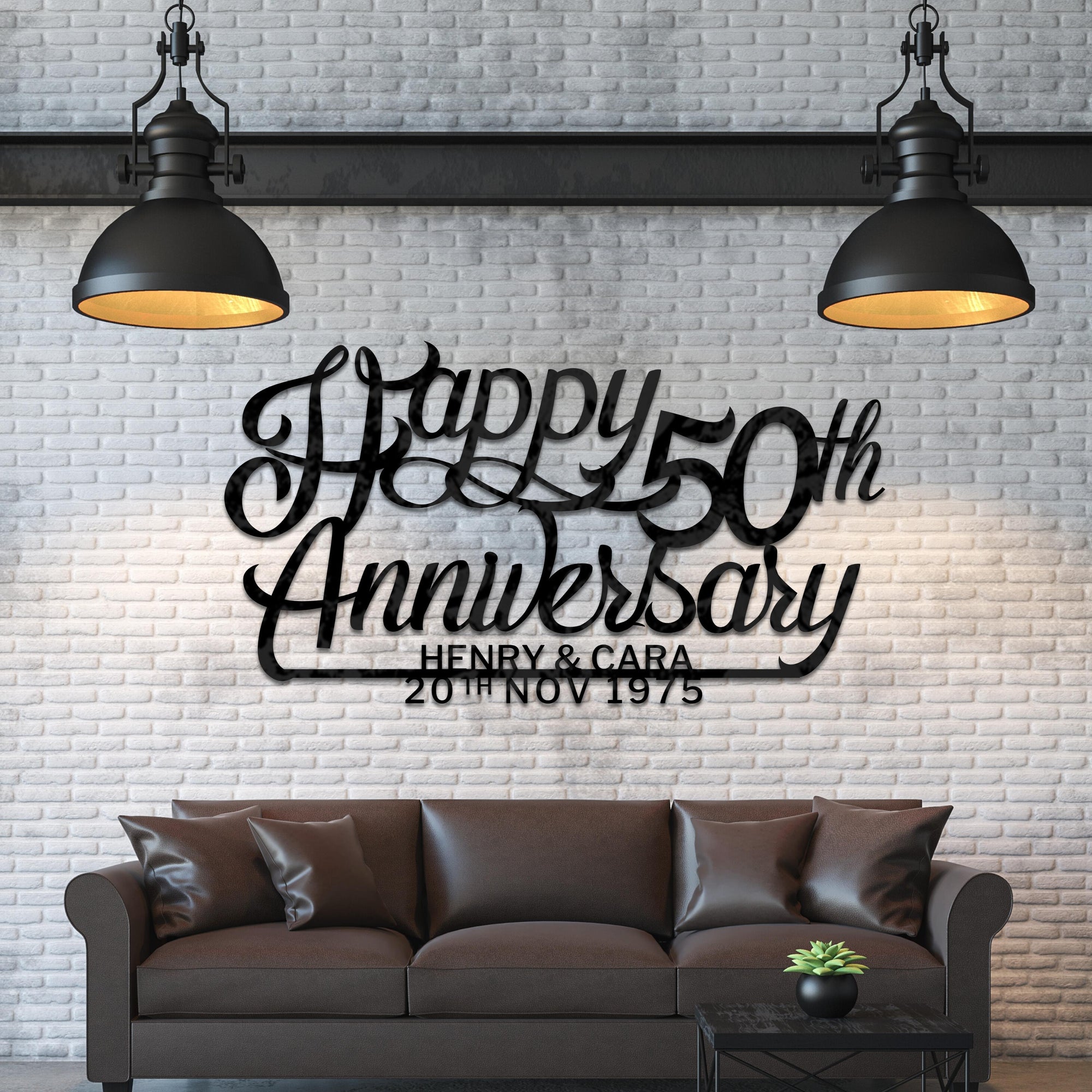 Custom Wooden/ Acrylic Happy Anniversary Sign, Personalised Name &amp; Date Wedding Signage, Hedge Photo Prop, Event Wall Hoop, Bridal Shower, Engagement, Stag Party, Birthday Backdrop Decor