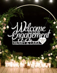 Custom Wooden/ Acrylic Welcome To Our Engagement Sign, Personalised Name & Date Wedding Signage, Hedge Photo Prop, Event Wall Hoop, Bridal Shower, Anniversary, Stag Hens Party, Birthday Backdrop Decor