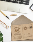 Personalised Wooden Father's Day Postcard, Engraved Timber Celebrate Message & Name Display Stand, Keepsake Gift Card for Dad, Grandpa, Him