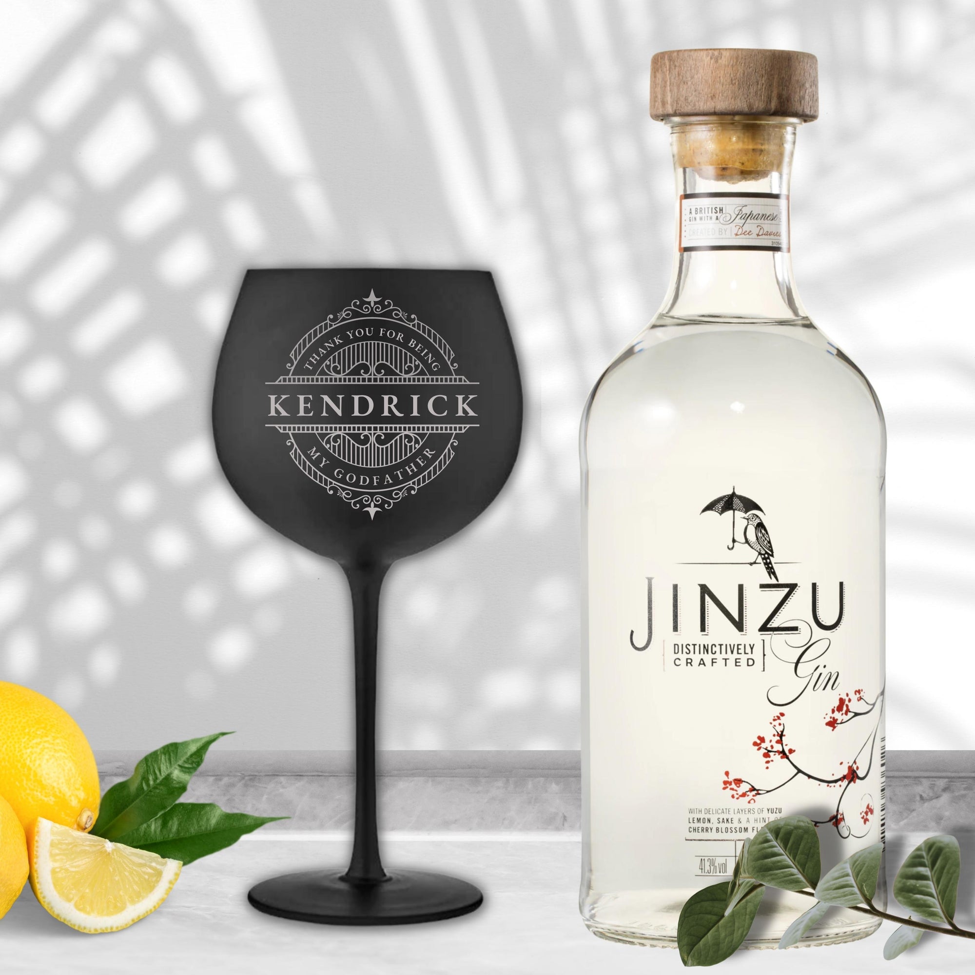 Engraved 600ml Matte Black Gin/ Spirits Stemless Wine Glass, Personalised Custom Monogram Barware, Housewarming/ Wedding, Bridesmaid Gift