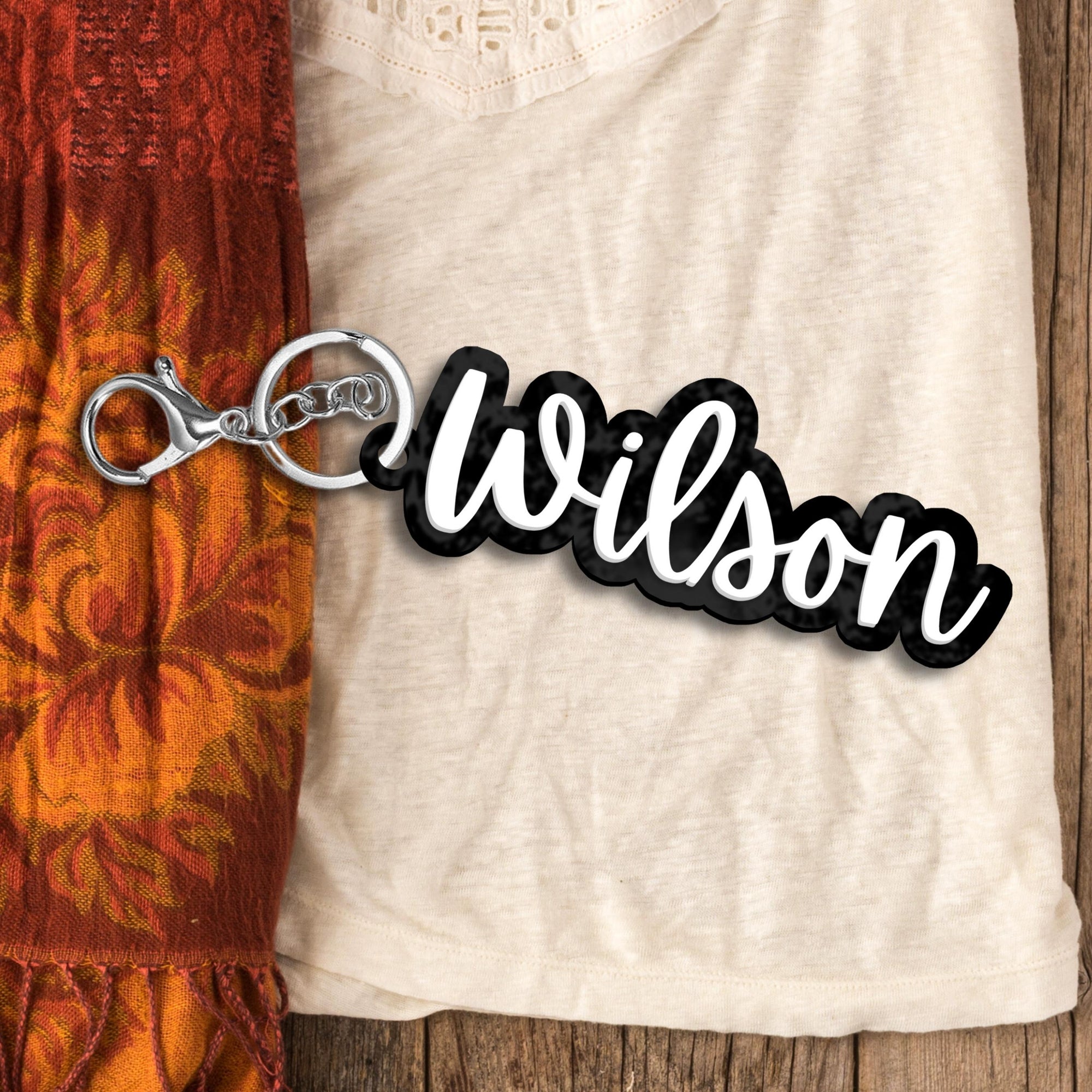 Custom Acrylic 3D Double Layered School Bag Name Tag,  Personalised Script Seating Place Names Key Ring/ Key Chain, Teacher/ Christmas Gift/ Wedding Favour