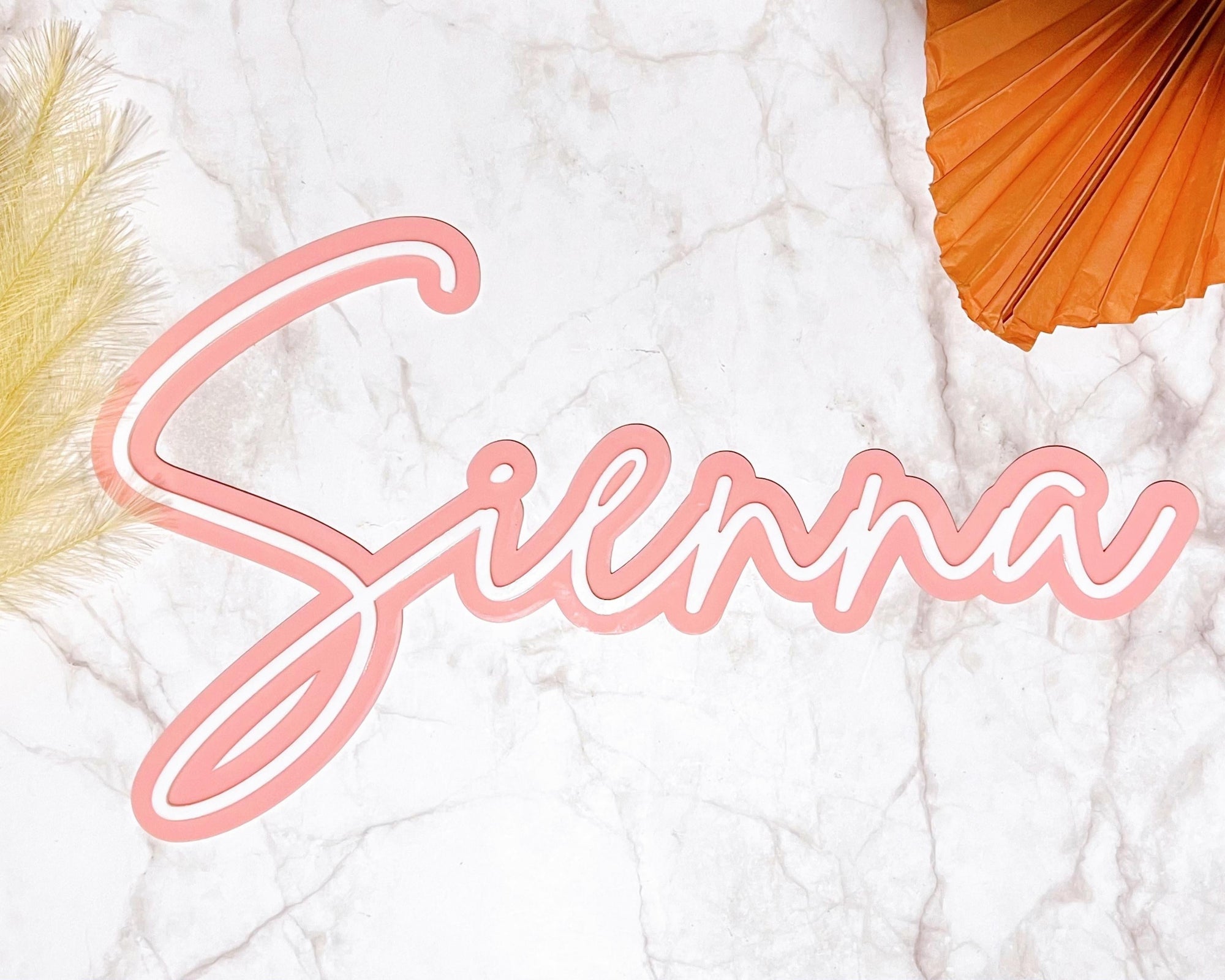 Custom Acrylic 3D Double Layered Name Sign, Personalised Rose/ Gold Mirror Names, Ceremony/ Event/ Baby Shower/ Christian/ Baptism Birthday Signage 