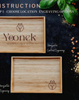 25 x 33cm Personalised Bamboo Wooden Charcuterie Serving Tray, Engraved Platter, catchall tray, Catch Organiser, Desk Accessories