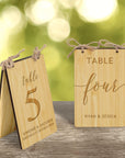 Personalised Plywood Wedding Number Holder, Custom Engraving Double Sided Rustic Table Plaque, Vintage Wedding Decor, Ceremony, Event Sign