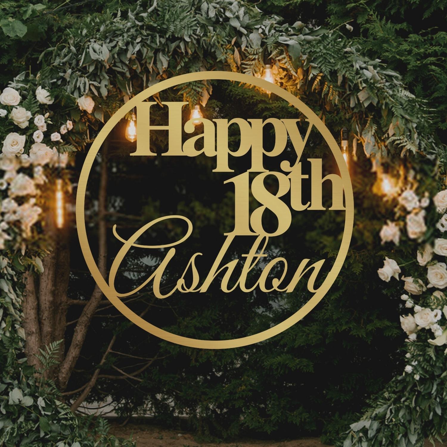 Custom Name Round Mirror Acrylic Hoop Wall Sign, Birthday Shower, Engagement Wedding Photodrop, Personalised Christian Baptism Event Signage