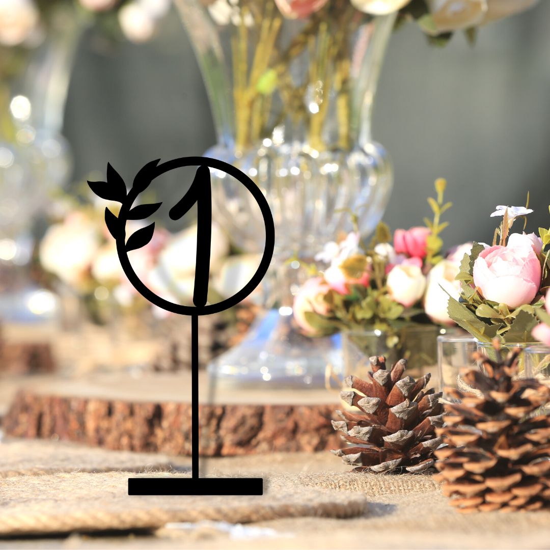 Custom Wooden/ Mirror Acrylic Wedding Wreath Table Numbers, Rustic/ Vintage Numbers for Restaurant, Functions & Dinner, Event Party Decor