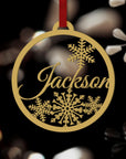 Personalised Custom Name Christmas Snowy Baubles, Wooden/ Acrylic Hanging Tree Merry Xmas, Happy New Year Ornament, Decor Housewarming Gift Tags
