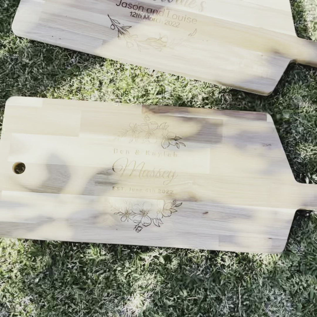 Personalised Giant Acacia Wooden Charcuterie, Cheese/ Chopping/ Cutting  Board, Timber Engraved Custom Wedding/ Anniversary/ Housewarming/ Kitchen Gift