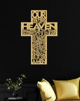 Custom Wooden/ Acrylic Our Father Lords Cross Crucifix Wall Hanging Sign-Frame