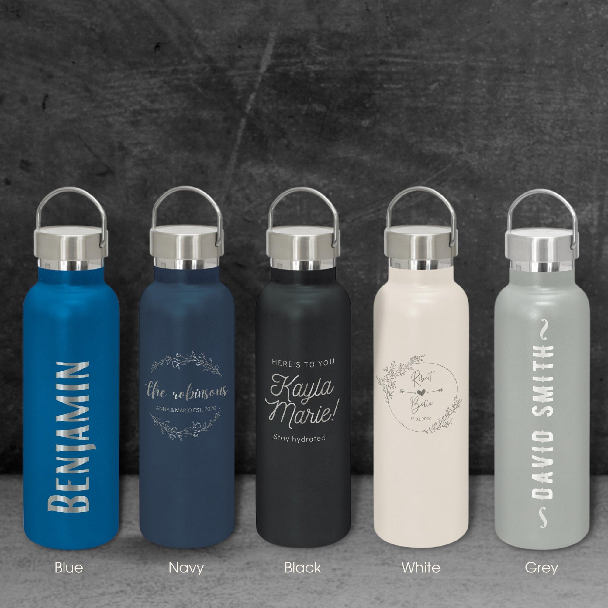 Personalised Engraved Stainless Steel Insulated Water Bottle, Laser Cut Custom Logo, Travel Thermal Drink, Corporate Birthday Teacher Gift