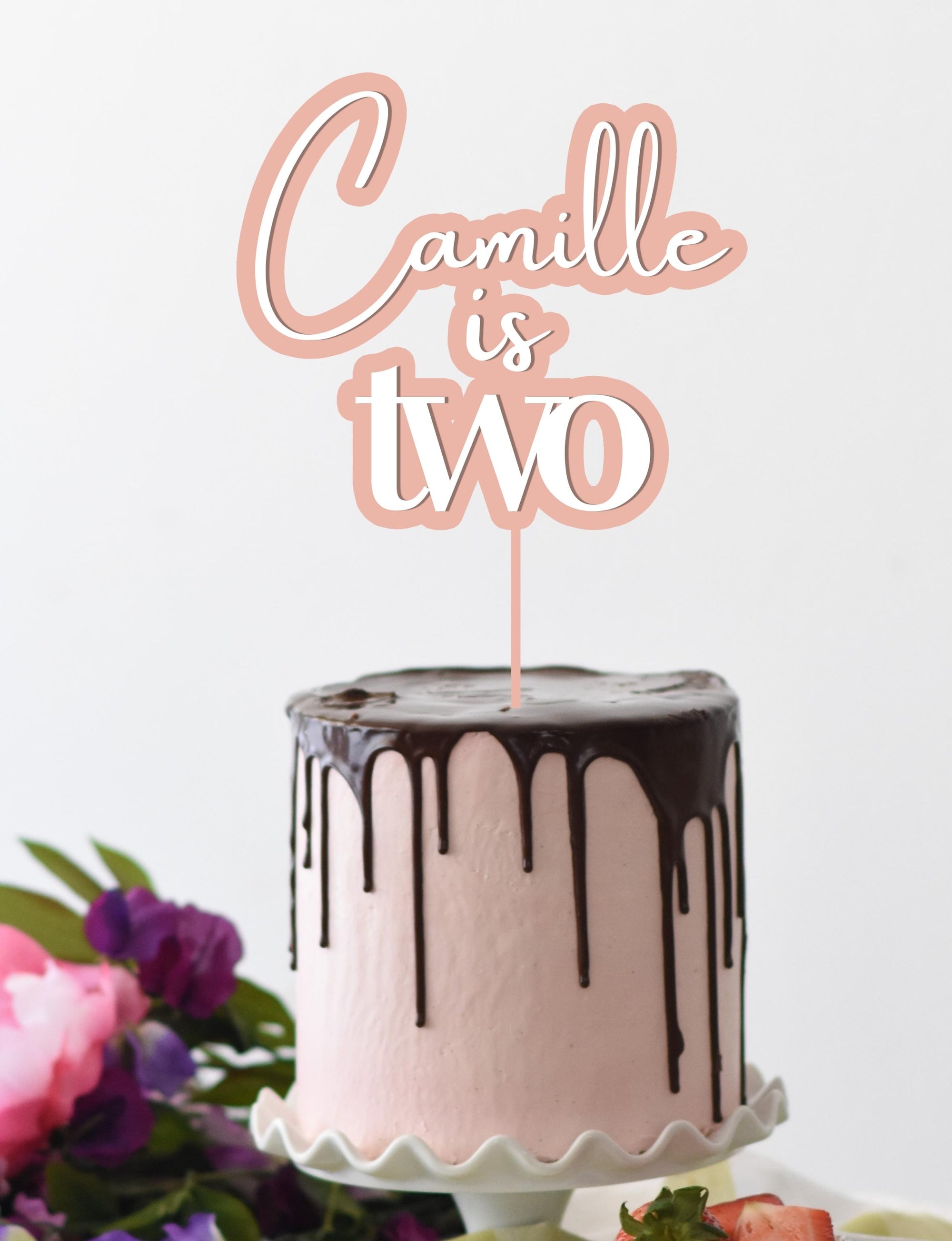 Personalised 3D Acrylic Double Layered Name &amp; Age - Birthday Cake Topper, Shadow Effect, Custom Cut Out Joint Name, Wedding/ Celebration/ Event Party Decor Supply Toppers