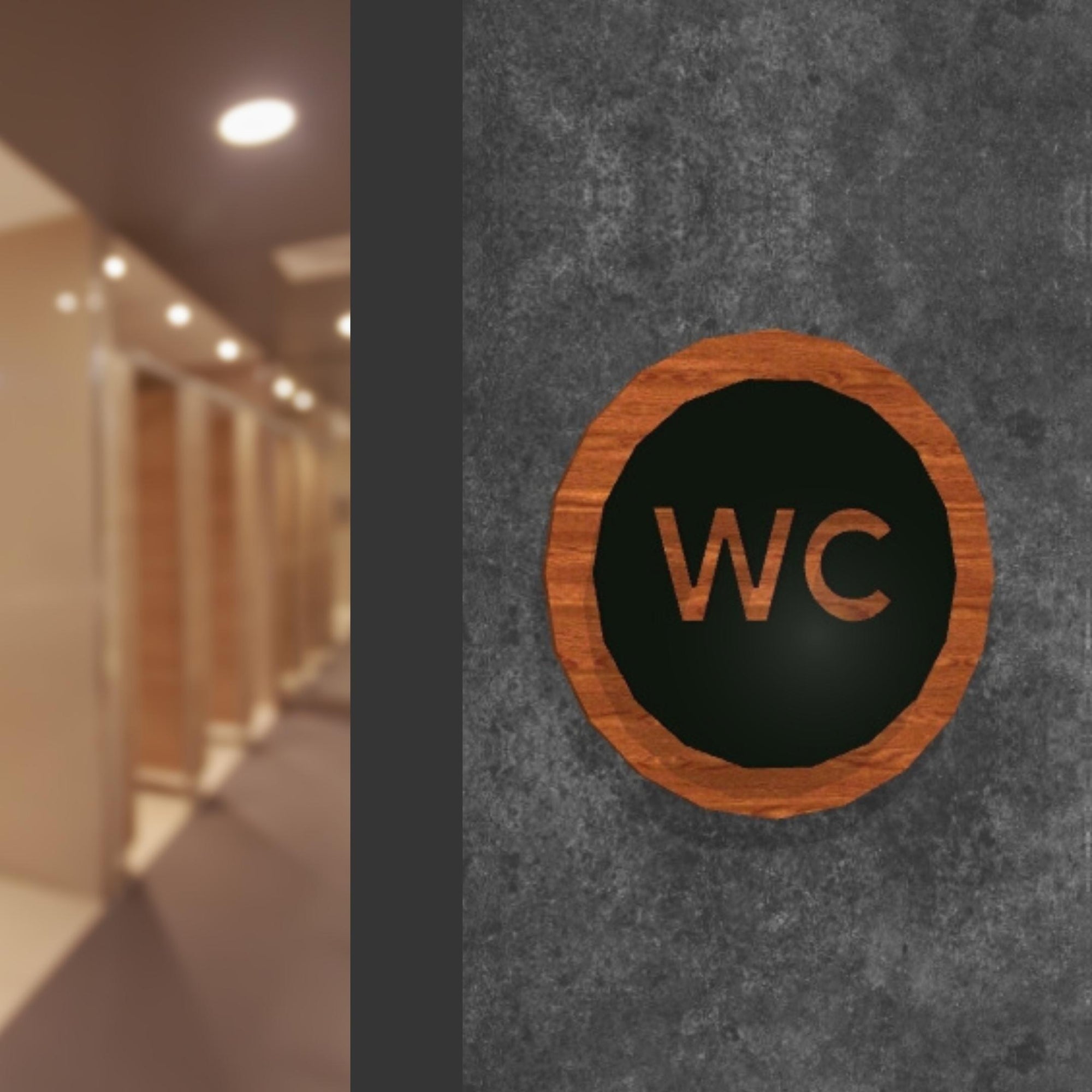 Personalised Round Double Layers Wooden &amp; Acrylic Door Sign, Room Name/ Number Plaque, Laser Cut Company Business Logo, Custom Wall Room Plate, Signage for Office, Apartment, Hotel, Cafe/ Restaurant/ Shopping/ Mall/ House Warming&#39;s Gift