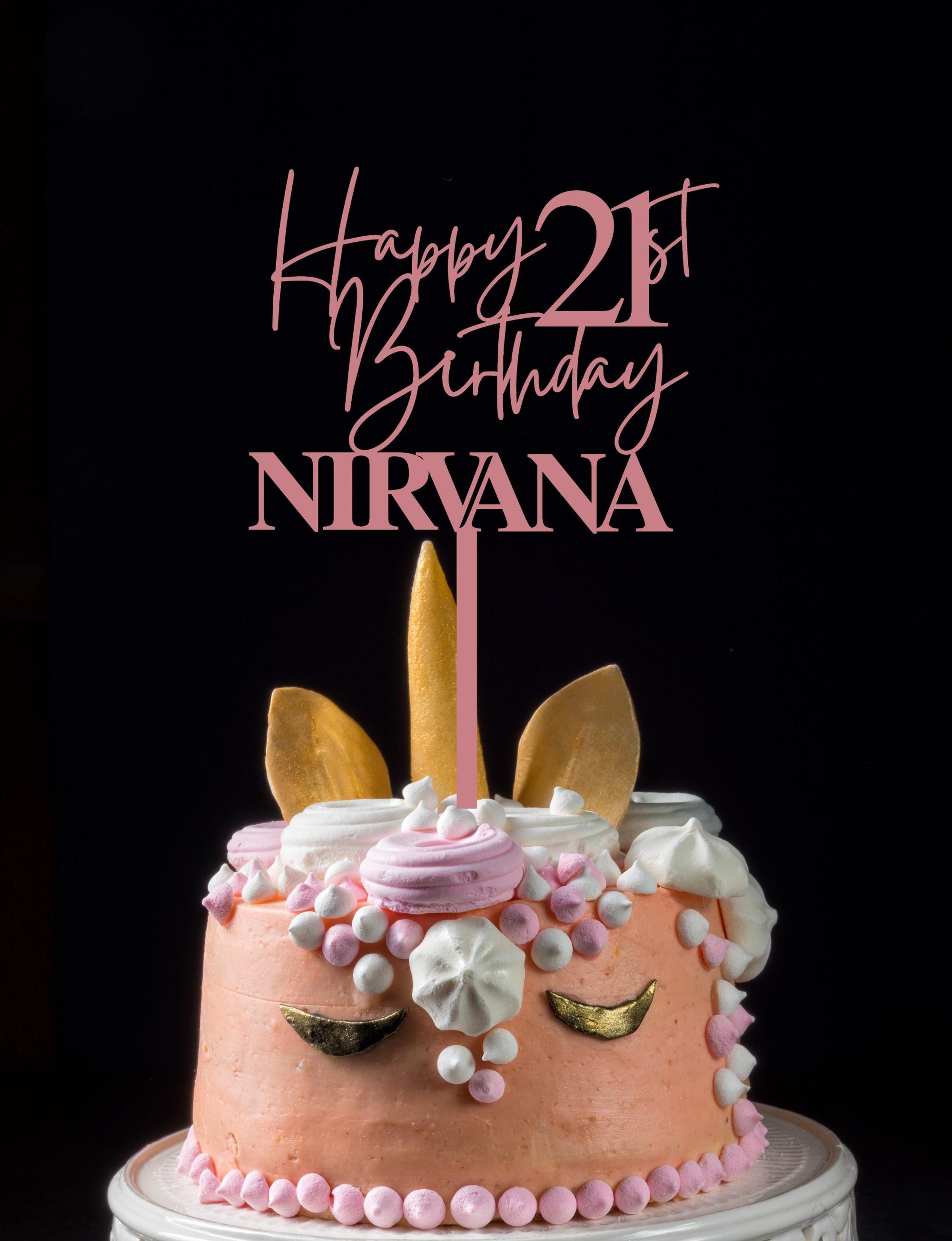 Personalised Happy Birthday MDF/ Mirror Acrylic Cake Topper, Custom Cut Out Joint Name &amp; Age, Wedding/ Celebration/ Event Party Decor Supply Toppers