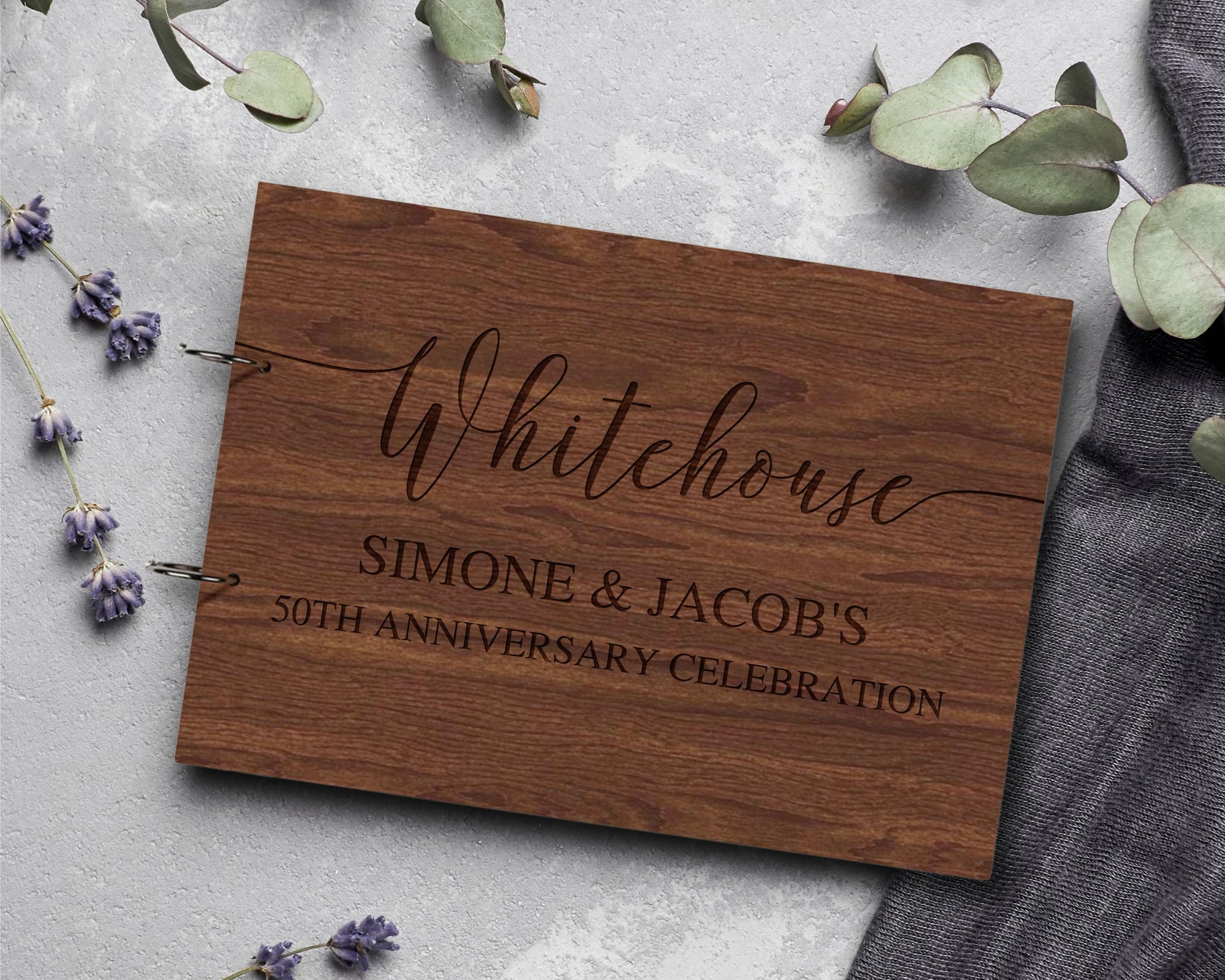 Custom Engraved Wooden Guest Book, Personalised Plywood Alternative/ Traditional Guestbook Keepsake,  Rustic/ Vintage/ Destination Wedding Decor