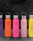 Personalised Engraved Stainless Steel Insulated Water Bottle, Laser Cut Custom Logo, Travel Thermal Drink, Corporate Birthday Teacher Gift