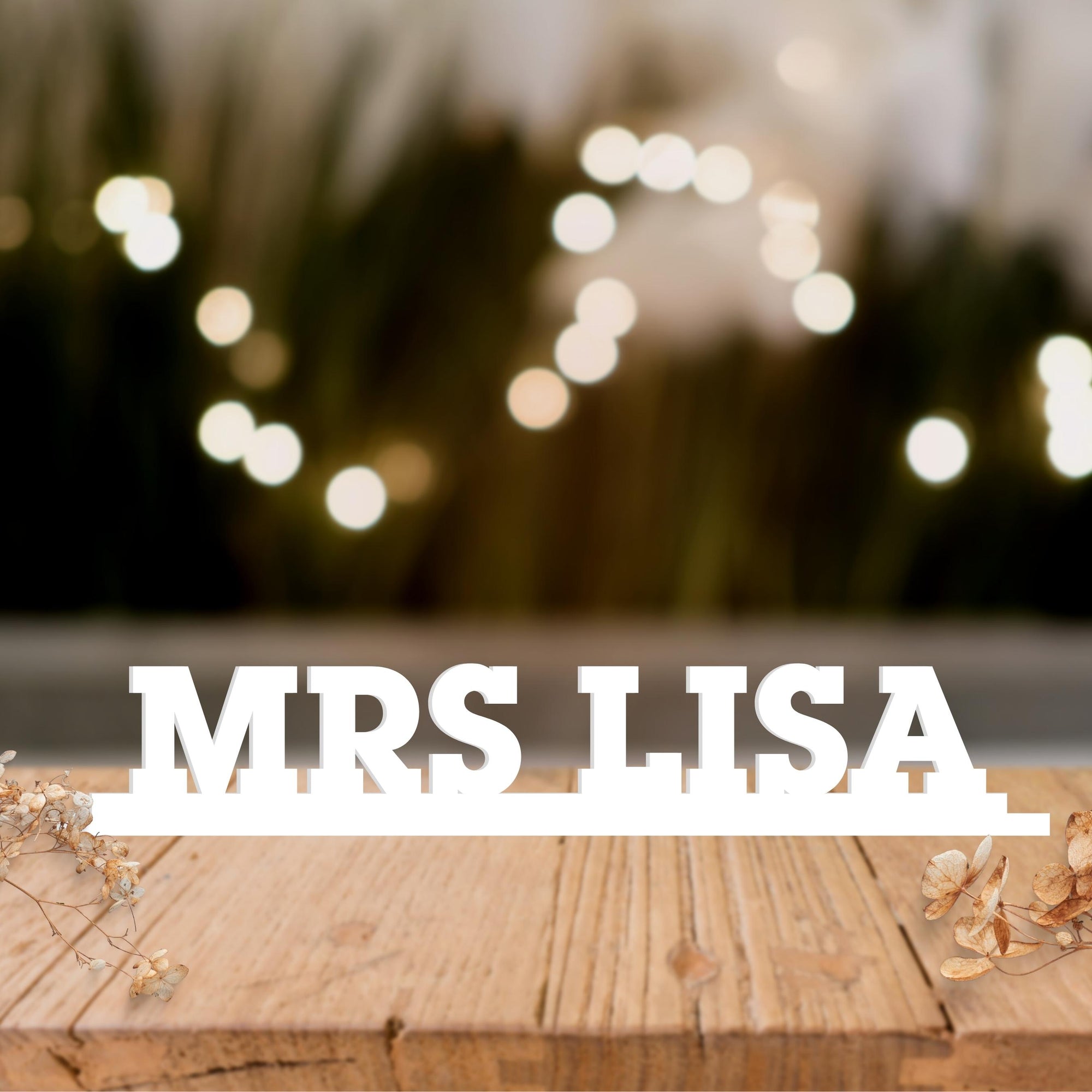 Custom Wooden/ Mirror Acrylic Wedding Wreath Table Numbers, Rustic/ Vintage Reserved Table/ Seating Name Sign for Restaurant, Wedding &amp; Dinner, Event Party Decor