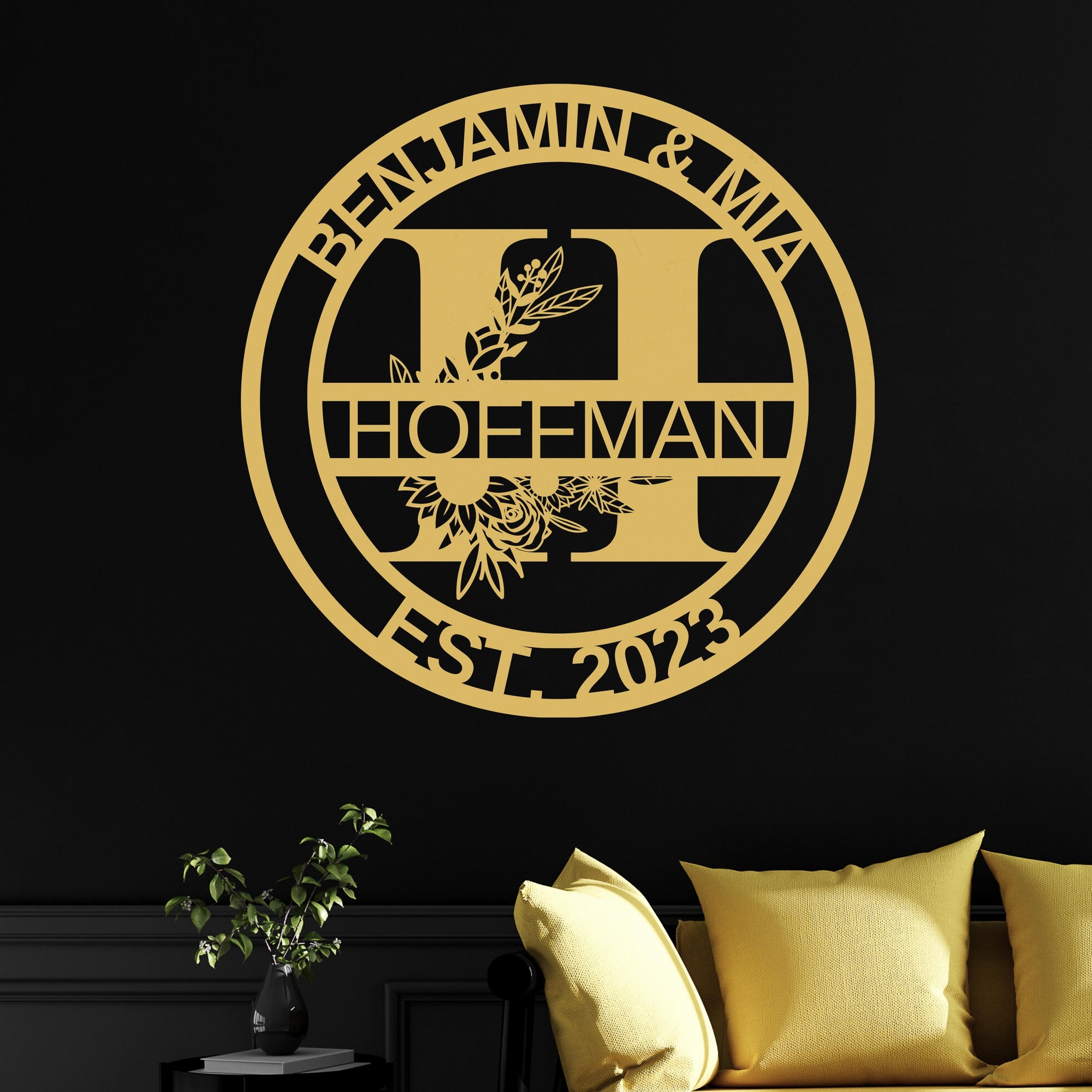 Custom Made Wooden/ Acrylic Name, Initials &amp; Date Double Circle Hoop Sign, Personalised Wedding, Anniversary, Birthday Party Signage, Photo Prop, Event Wall Hoop, Engagement Backdrop Decor