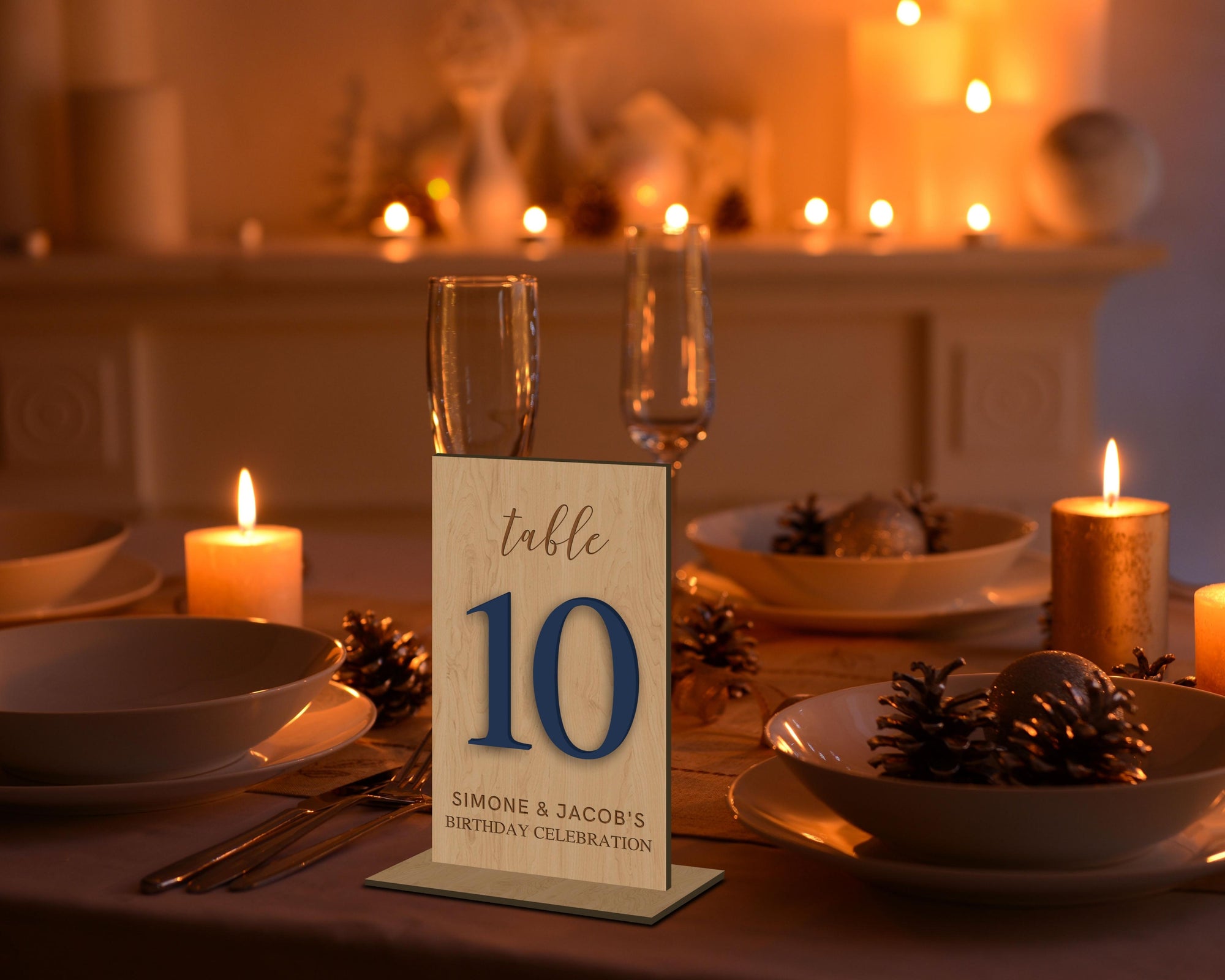 Personalised Engraving &amp; 3D Raised Wooden Laminated Plywood Wedding Table Number, Custom Tables Plaque, Wedding Decor Ceremony Event Signs