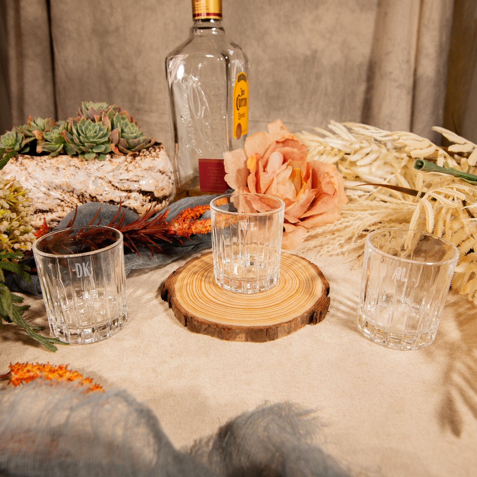 Personalised 80ml Italian Crystal Shot Glass, Engraved Monogram Whiskey/ Wine/ Spirits/ Scotch Tumbler, Housewarming, Bridesmaid, Groomsmen Gift