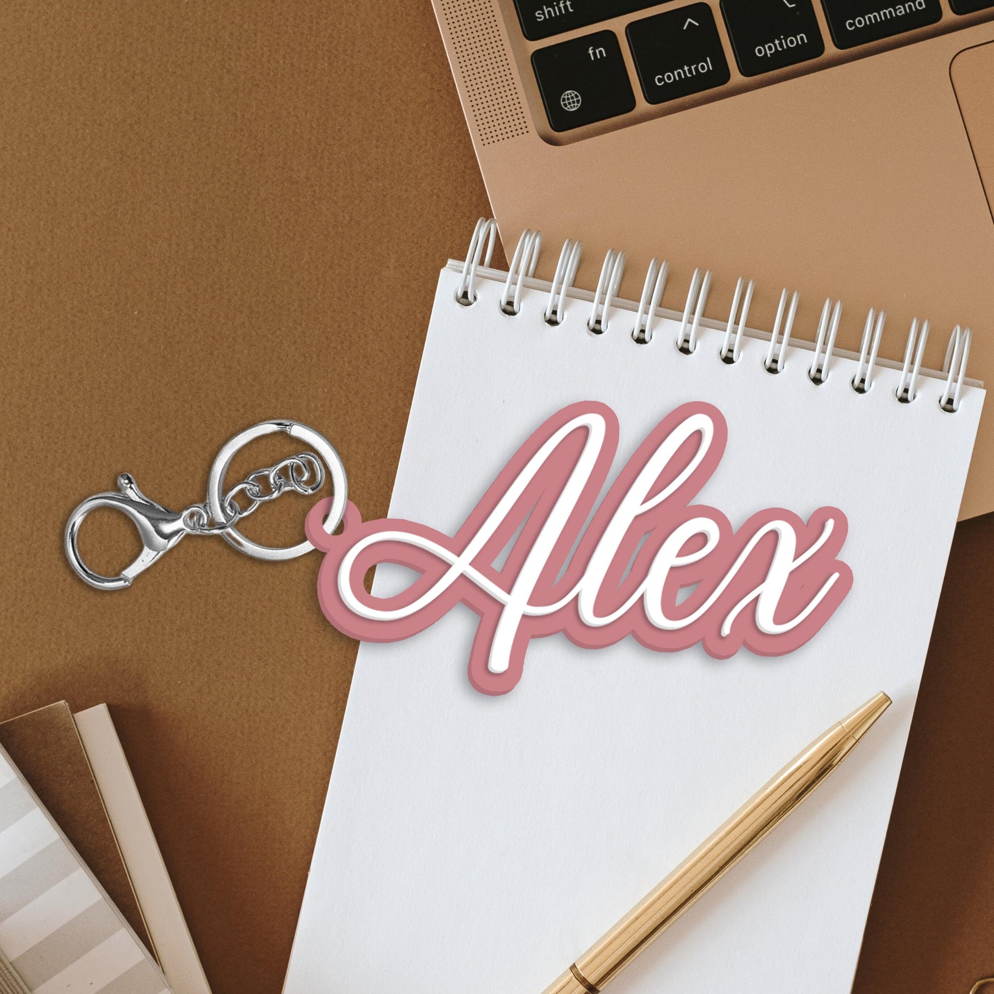 Custom Acrylic 3D Double Layered School Bag Name Tag,  Personalised Script Seating Place Names Key Ring/ Key Chain, Teacher/ Christmas Gift/ Wedding Favour