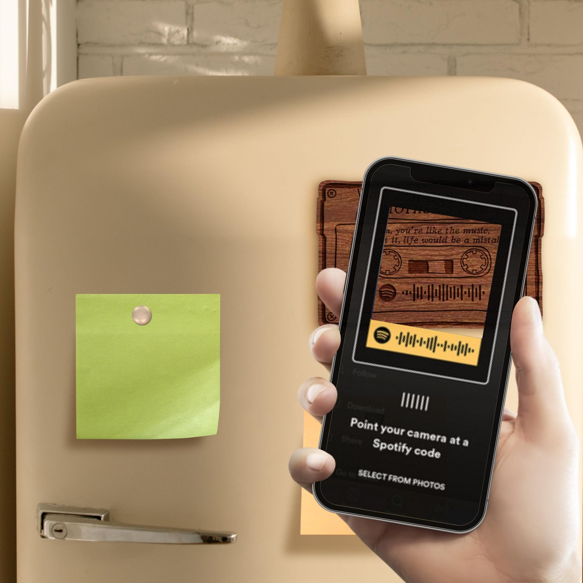 Personalised Cassette Spotify Code Song Scan Wooden Keychain, Engraved Custom Scannable Music Mixtape Fridge Magnet, Retro Vintage Key Ring Plaque, Bag Name Tags, Drive Safe Keyrings Gift For Him, Dad/ Corporate, Wedding Favours