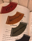 Personalised Cowhide Leather Round Corner Bookmark/ Monogram Custom Laser Engraved/ Gift for Him & Her/ Father/ Birthday/ Mum/ Book Lovers