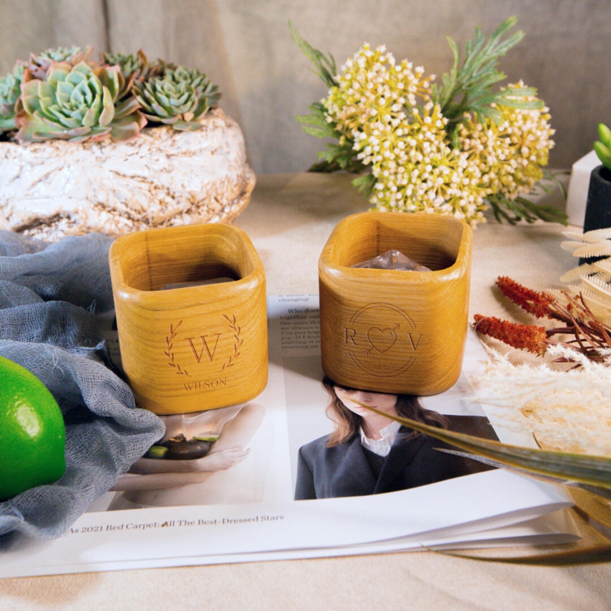 Personalised / Custom Engrave Wooden Minimalist Tumbler, Travel Wooden Whiskey Cup, Camping Tea/ Coffe/ Beer/ Wine Mug/Housewarming/ Groomsmen/ Father Gift for Him