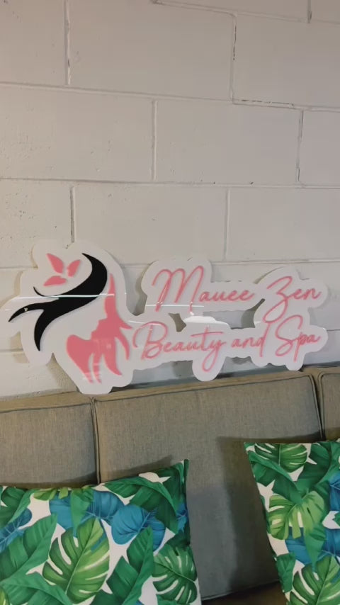 Custom 2 Rows Acrylic 3D Double Layered Business Logo Sign, Personalised Rose/ Gold Mirror Names, Coffee, Retail, Spa, Eyelash Signage 