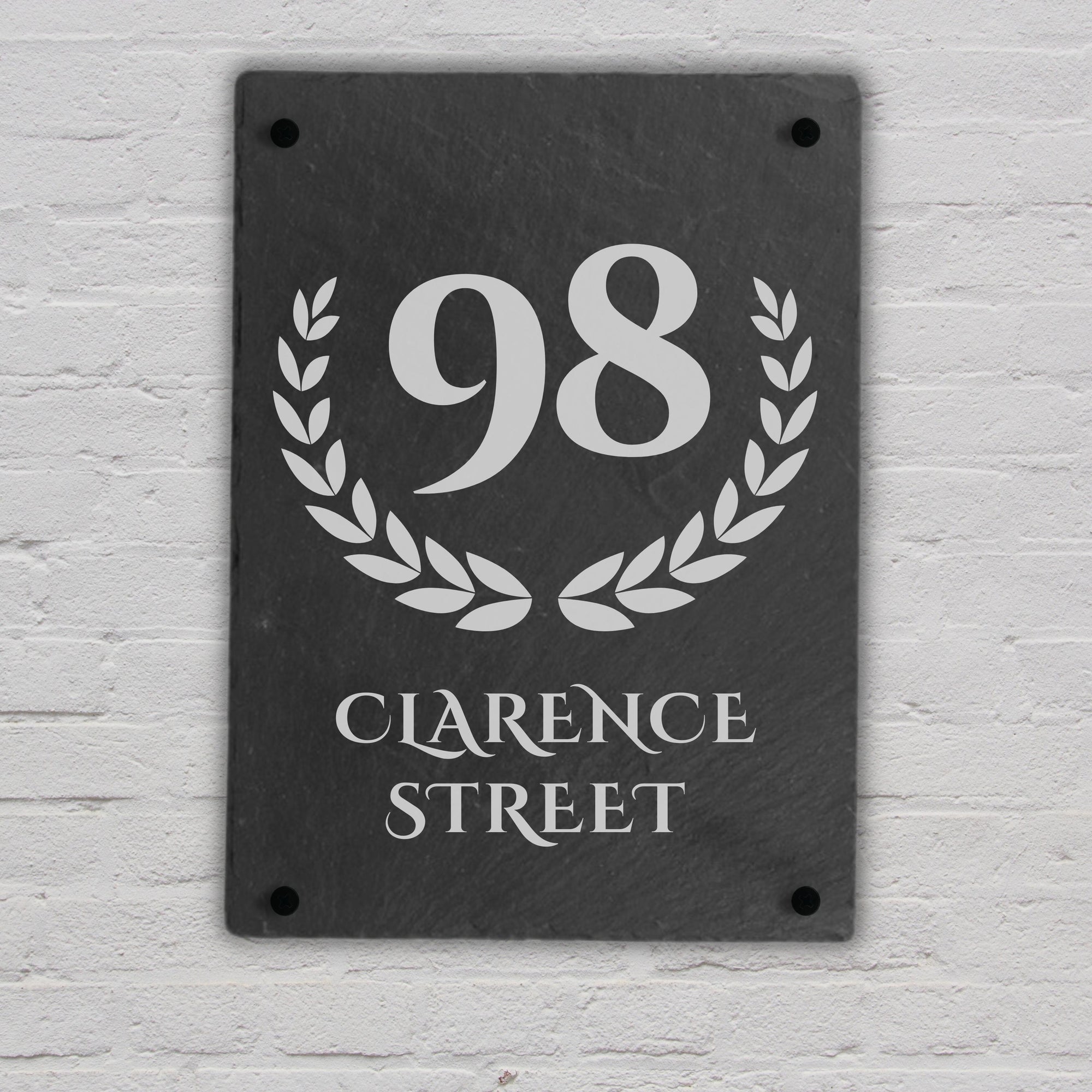 Personalised Slate Door Number Plaque/ House Name Sign/ Charcoal Plate Custom Engraved Gate/ Rustic Farmhouse Signage/ House Warming Gift